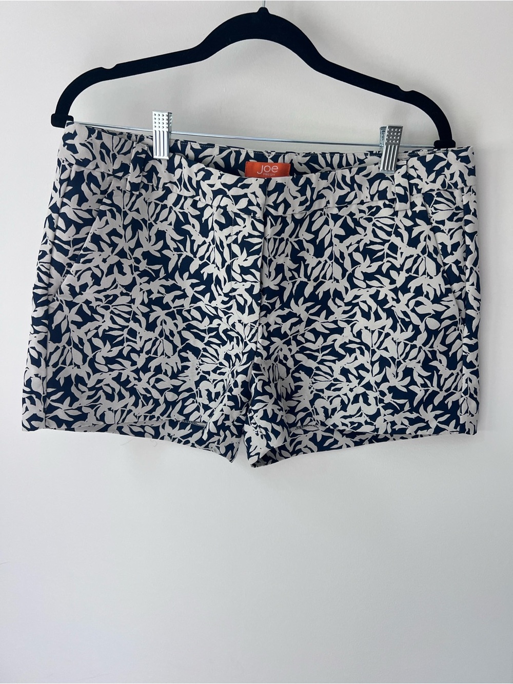 Joe Fresh Navy and White Leaf-Print Bermuda Shorts